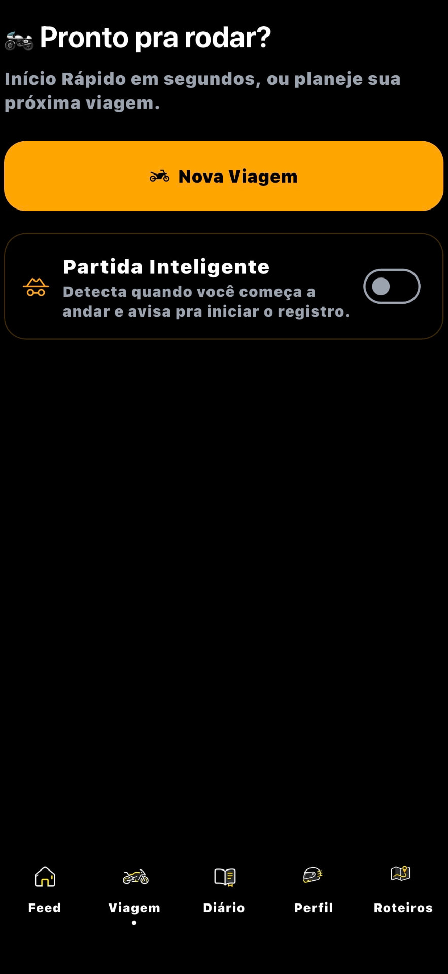 Tela Viagem do TRV Rotas